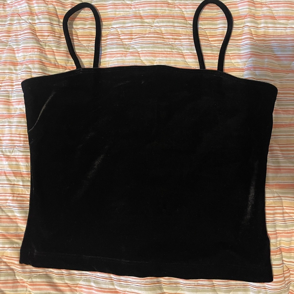 Elegant Black Velvet Women's Top